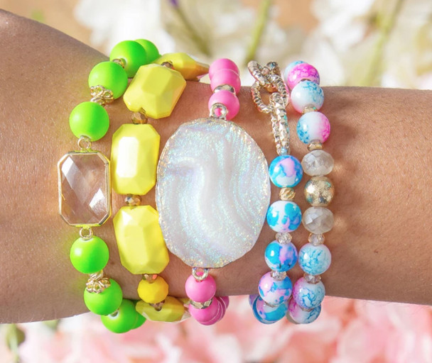 walking on sunshine colorful neon mix bracelet set