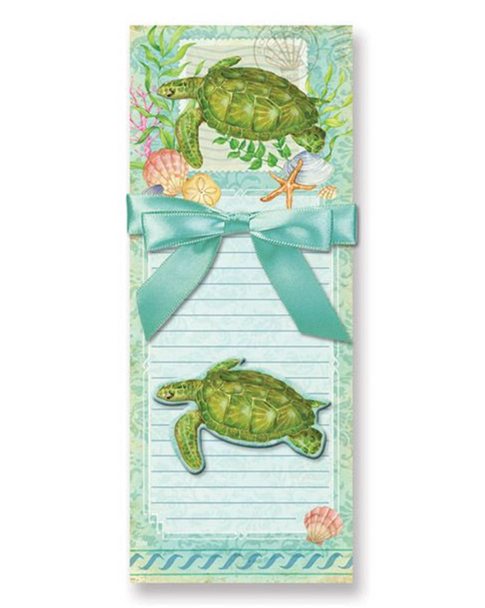 magnetic notepad set with sea turtle magnet list pad