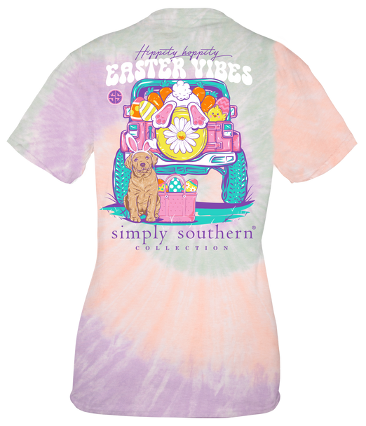 simply southern easter tie dye t-shirt bunnies truck