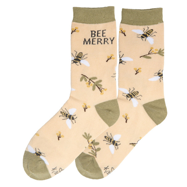 holiday christmas socks bee merry