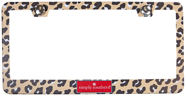 simply southern leopard license plate frame car accessory license tag leo