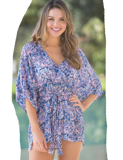 simply southern leaf palm kimono beach cover-up