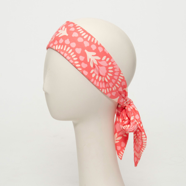 coastal beach head scarf hair scarf hair tie coral sunburst