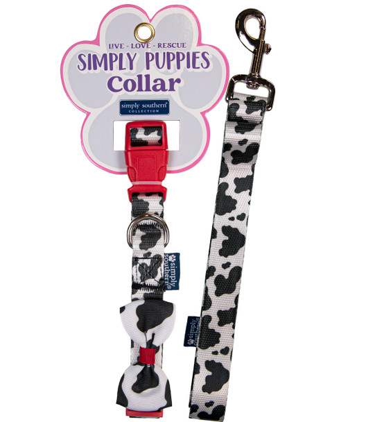 simply southern cow dog collar leash set cow