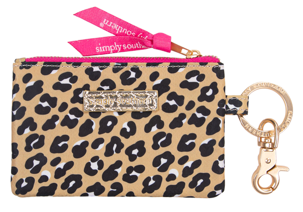 simply southern keychain id coin purse leopard