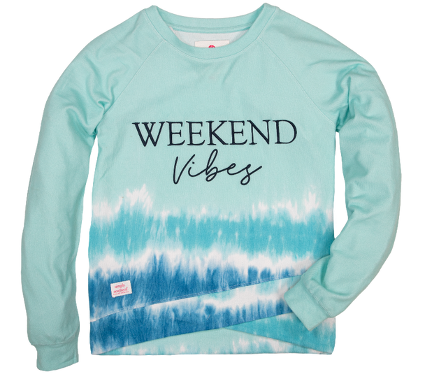 simply southern tie dye crew sweatshirt weekend vibes