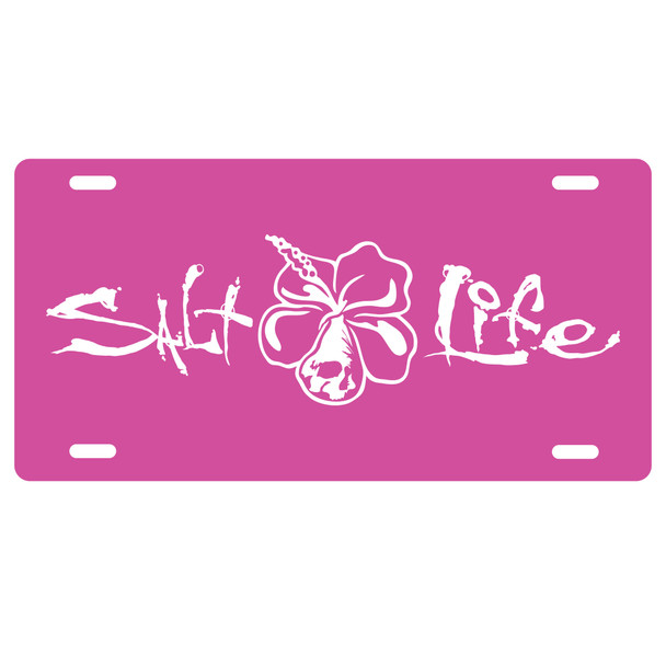salt life pink hibiscus license plate