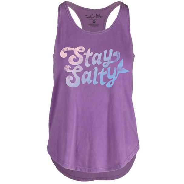 salt life stay salty purple tank top violet mermaid tail