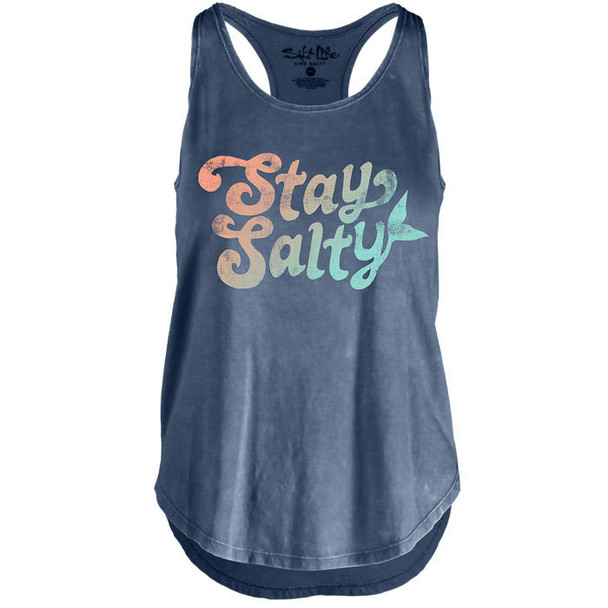 salt life stay salty tank top navy mermaid tail