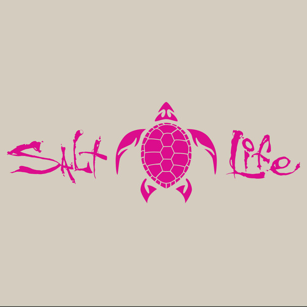 salt life signature sea turtle pink vinyl decal