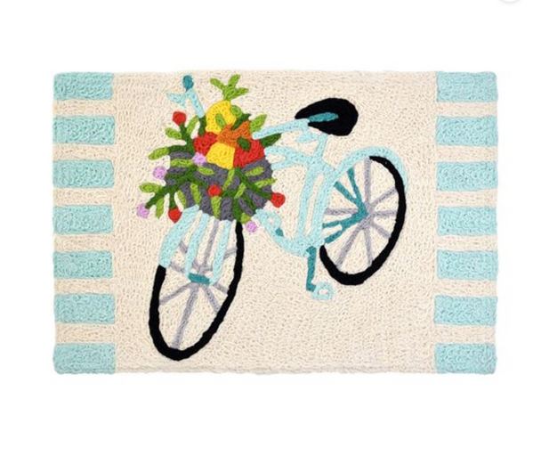 bicycle with fruit washable jellybean rug stripes