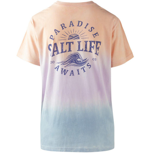salt life tie dye tee t-shirt wave paradise awaits
