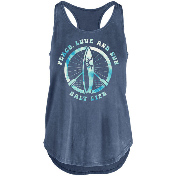 salt life tank top peace love sun standup paddleboard navy tie dye