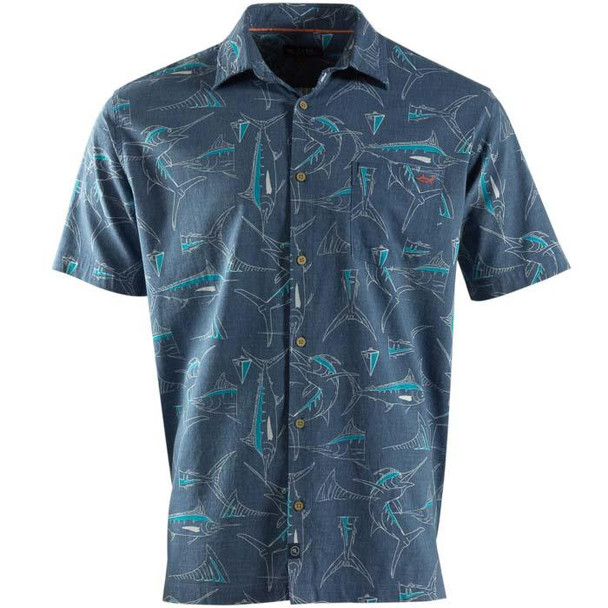 salt life fintastic blue marlin button down dress shirt billfish