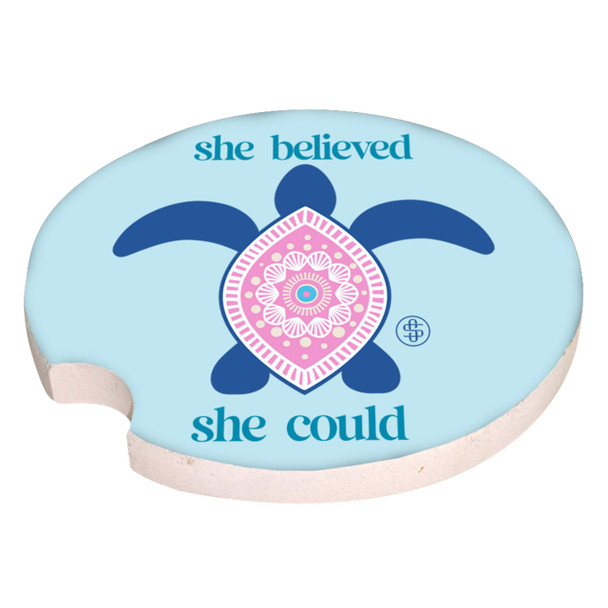 simply southern car coaster sea turtle she believed coastal