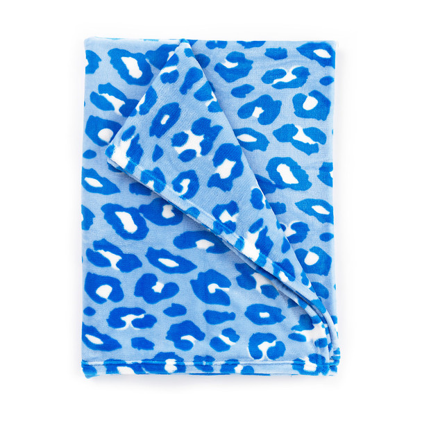 blue leopard throw blanket