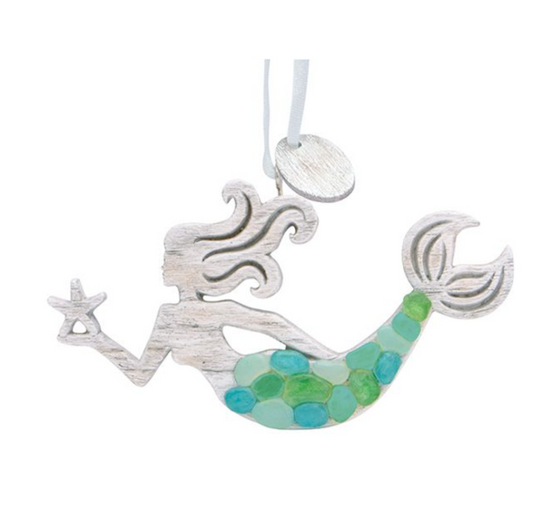 sea glass mermaid hanging ornament