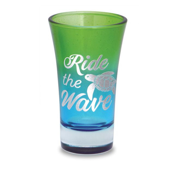 cape shore tulip shot glass ride the wave sea turtle