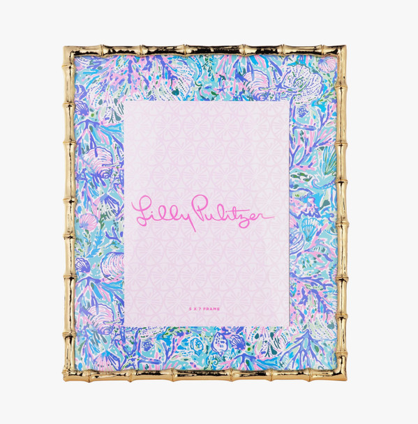 lilly pulitzer gold bamboo soleil it on me seashells photo frame