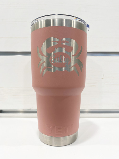 custom yeti salty crab 30oz sandstone pink rambler