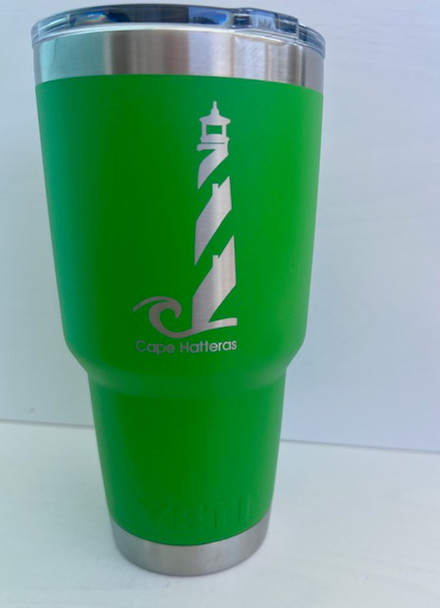yeti custom laser engraved canopy green cape hatteras lighthouse 30oz