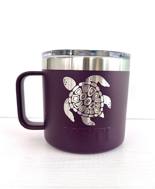 nordic purple obx turtle yeti custom laser engraved 14oz mug