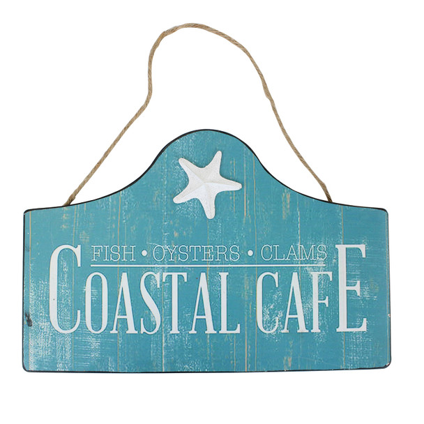 coastal cafe aqua teal hanging nautical art