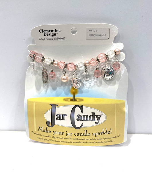 jar candy candle charm breast cancer awareness pink ribbon hope