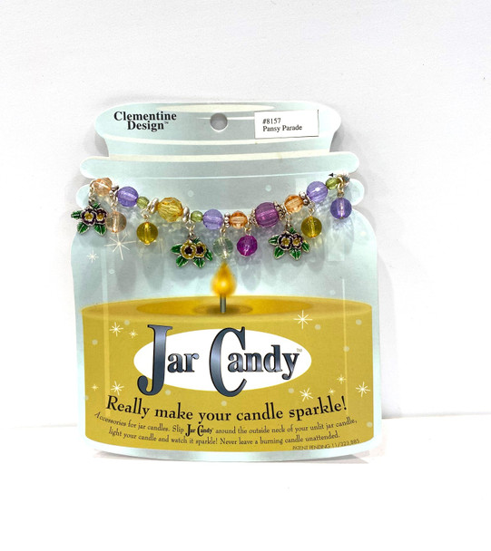 jar candy candle charm pansy parade