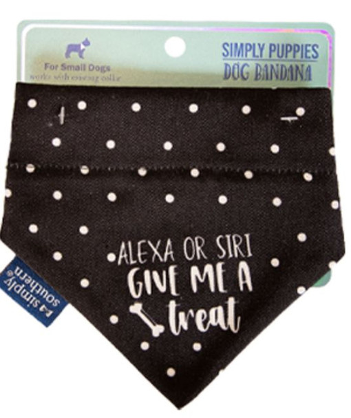 pet dog bandana spots dots black and white polka dots siri or alexa give me treats