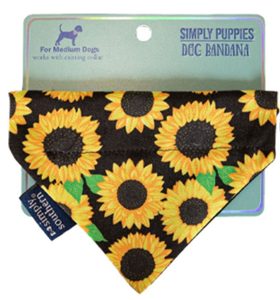 dog pet bandana scarf sunflowers fall flowers