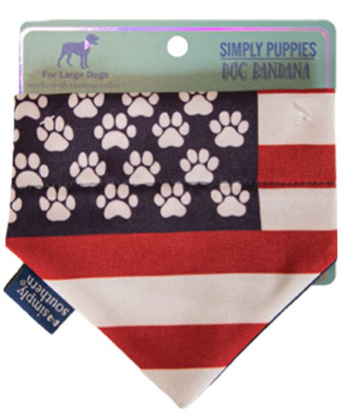 dog pet bandana scarf pup usa patriotic american flag paw prints