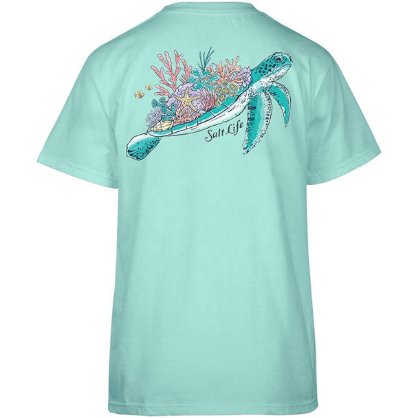 salt life tee t-shirt sea turtle reef turtle flow