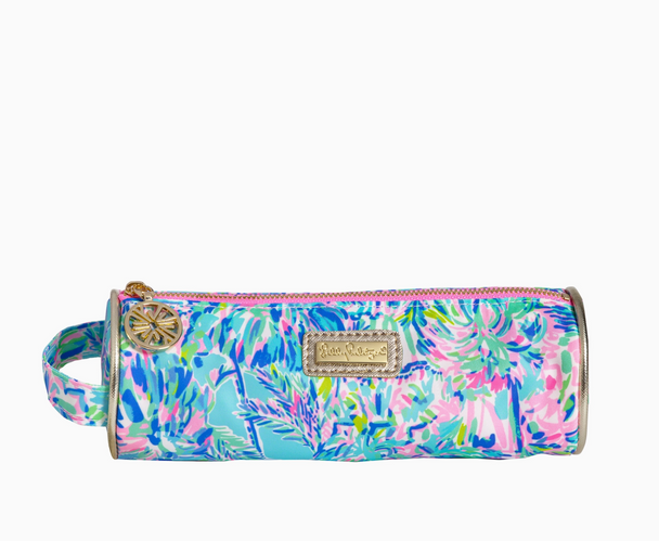 lilly pulitzer round pencil pouch case cabana cocktail