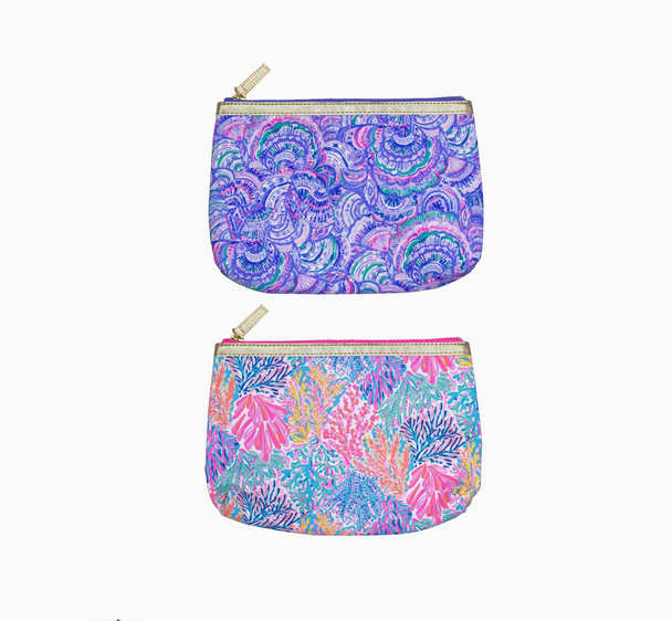 lilly pulitzer set of 2 insulated snack bag happy as a clam