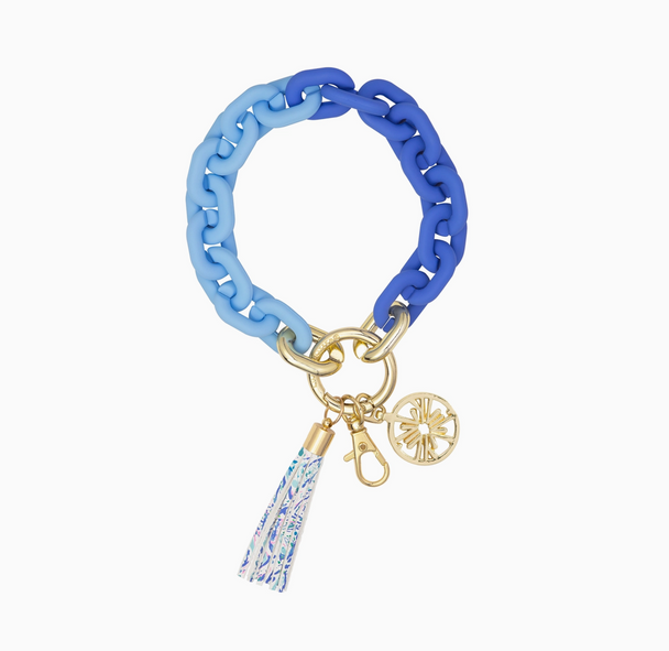 lilly pulitzer blue chain keychain soleil it on me