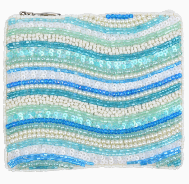 making waves hand beaded coin purse essential pouch