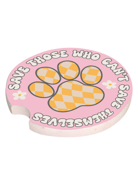 simply southern car coaster paw save those who can't save themselves rescue dogs