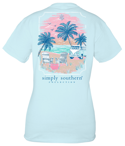 simply southern tee t-shirt surf van beach chairs palm ocean