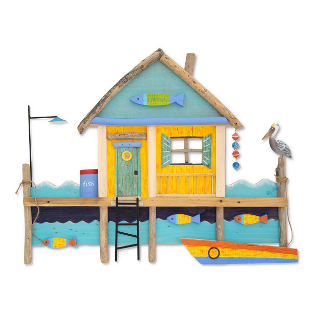 nautical cottage pelican pier house fishing dock wall art