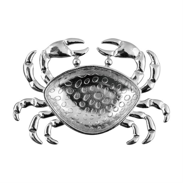 metal silver zinc crab trivet trinket dish