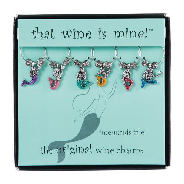 coastal wine charms mermaid nautical glass marker