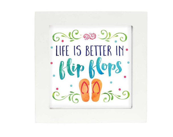 coastal watercolor magnet art life is better in flip flops