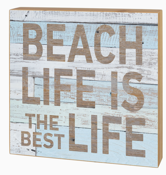 small wood block sign beach life is the best life
