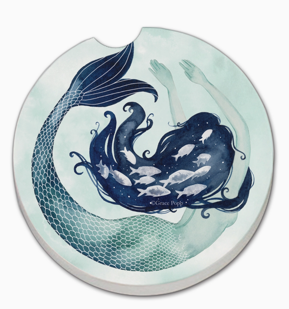 car coaster mermaid fish hair