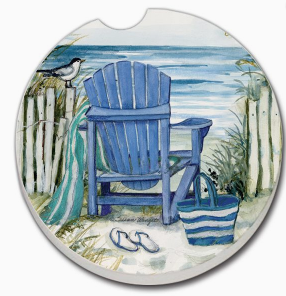 car coaster blue beach chair