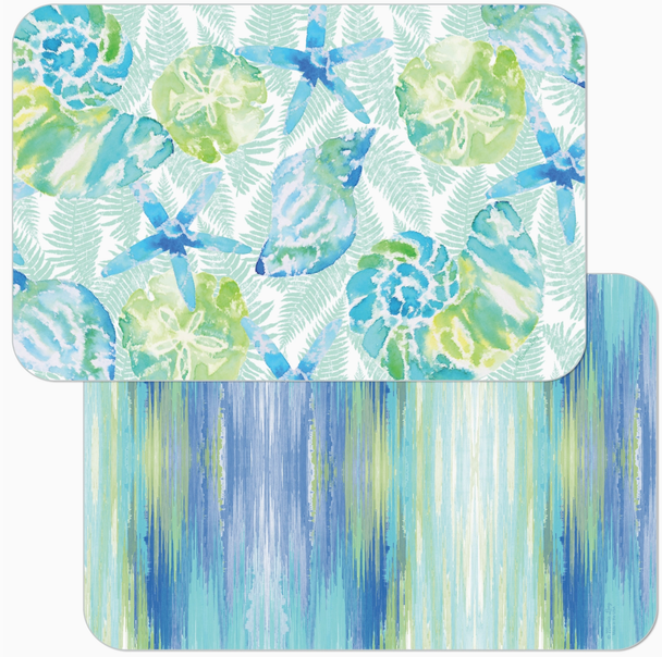 reversible coastal placemat isla shells