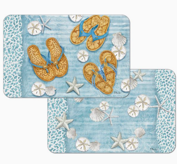 reversible coastal placemat flip flops