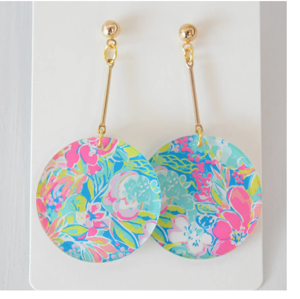 acrylic floral earrings lilly pulitzer inspired