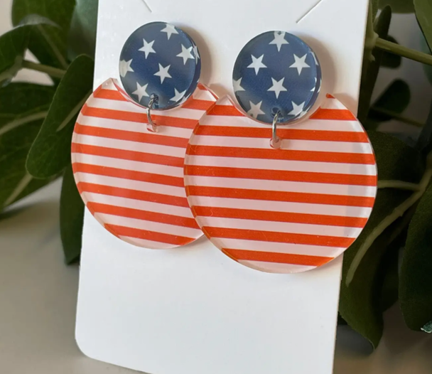 patriotic acrylic earrings american flag stars and stripes